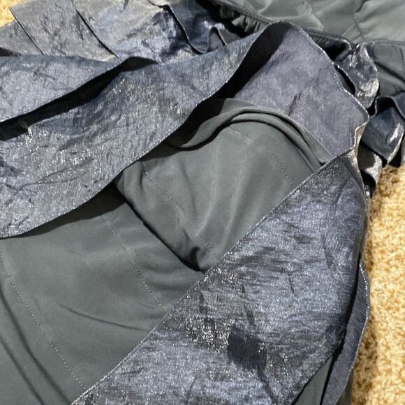 NWT ADRIANNA PAPELL stingy heavily lined cap sleeve glitter ruffle layer ruched - Picture 15 of 16